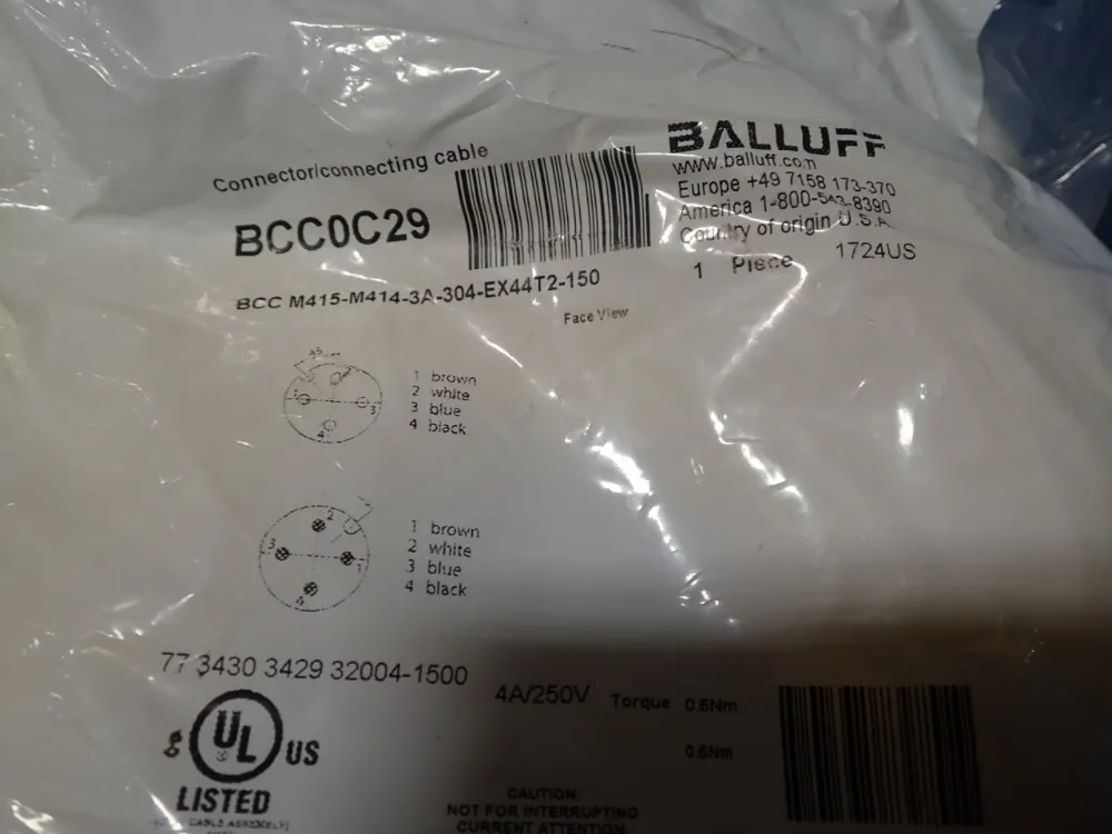Balluff Connection Cable - Bcc-m415-m414-3a-304-ex44t2-150