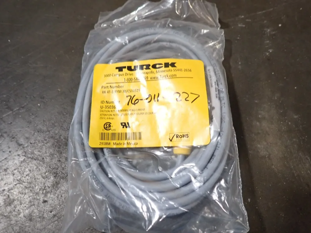 Turck Double-ended Cordset - Rk-4t-3-rym-30/cs10329