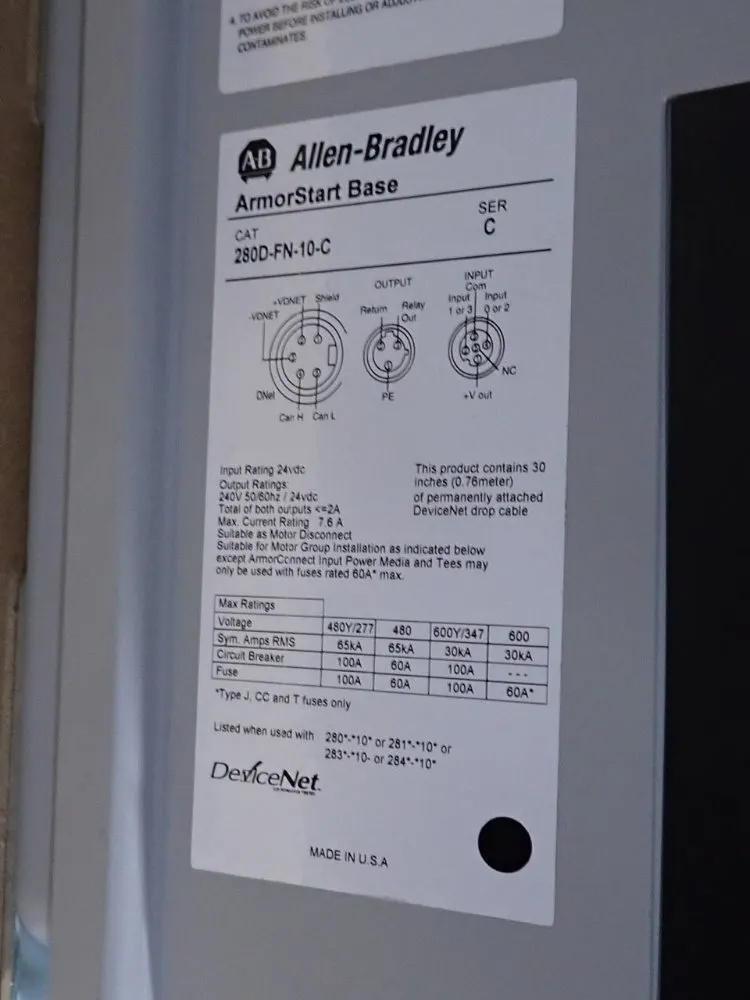 Allen Bradley Armorstart Control Module - 280d-f12z-10c-crw