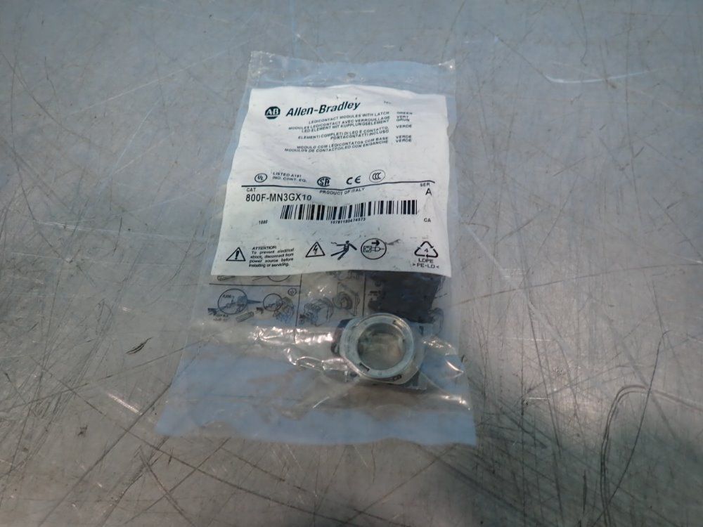 Allen Bradley Lot Of 3 Led Contact Modules W/latch - 800f-mn3gx10