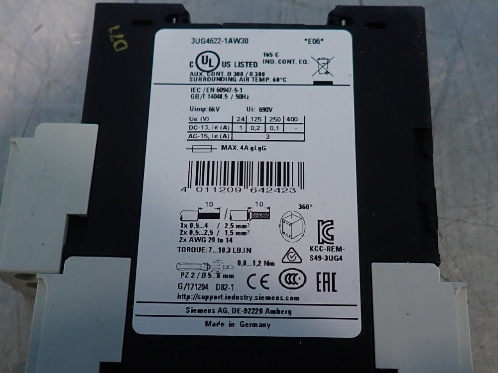 Siemens Lot Of 3 Monitoring Relays - 3ug4622-1aw30