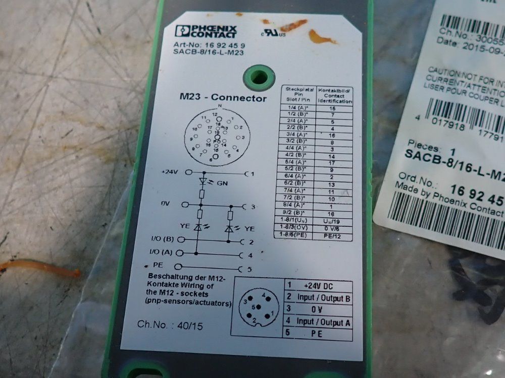 Phoenix Contact Lot Of 2 Distributor Boxes - Sacb-8/16-l-m23