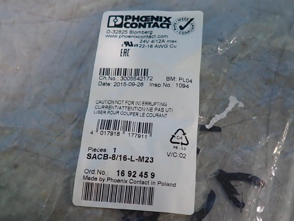 Phoenix Contact Lot Of 2 Distributor Boxes - Sacb-8/16-l-m23