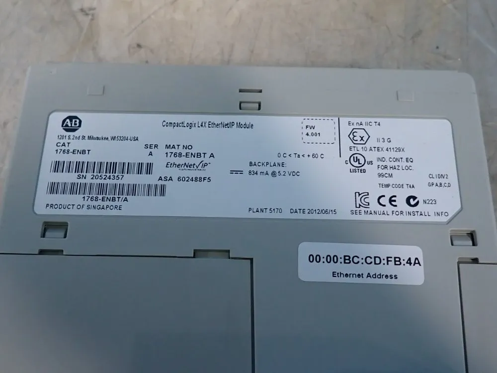 Allen Bradley Ethernet/ip Module - 1768-enbt
