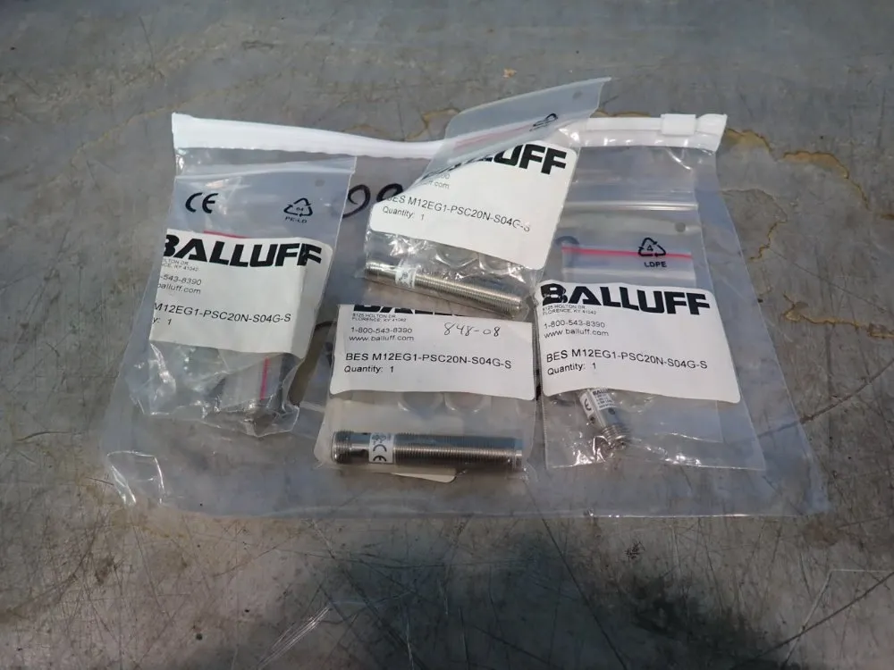 Balluff Lot Of 4 Inductive Sensors - Besm12eg1-psc20n-s04g-s