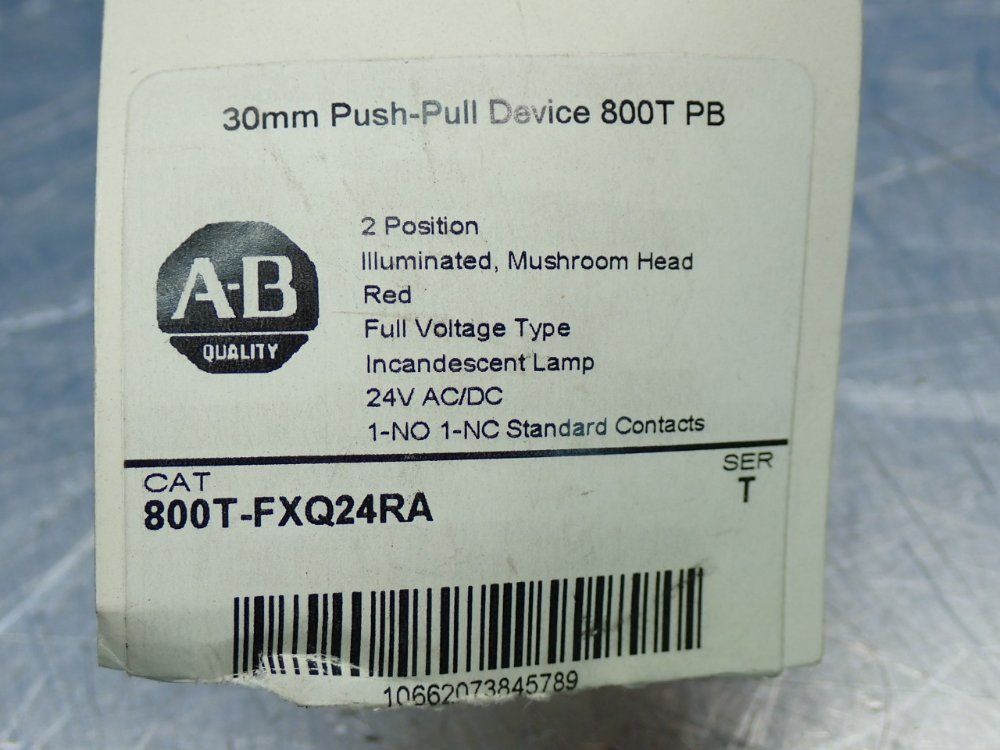 Allen Bradley Mushroom Head Push Button - 800t-fxq24ra