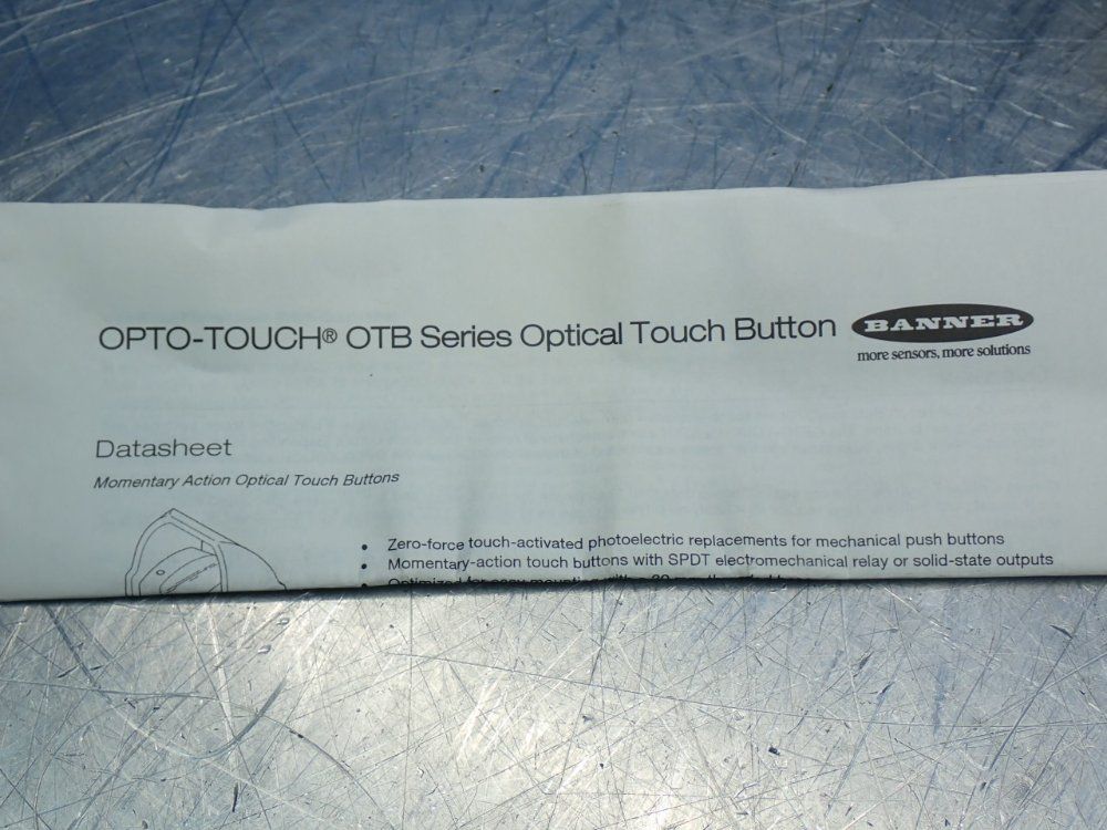 Banner Otb-series Optical Safety Sensor Momentary Touch Button - Otbvp6qd