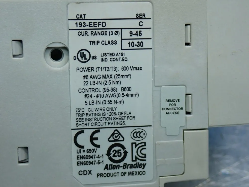 Allen Bradley Adjustable Overload Relay - 193-eefd