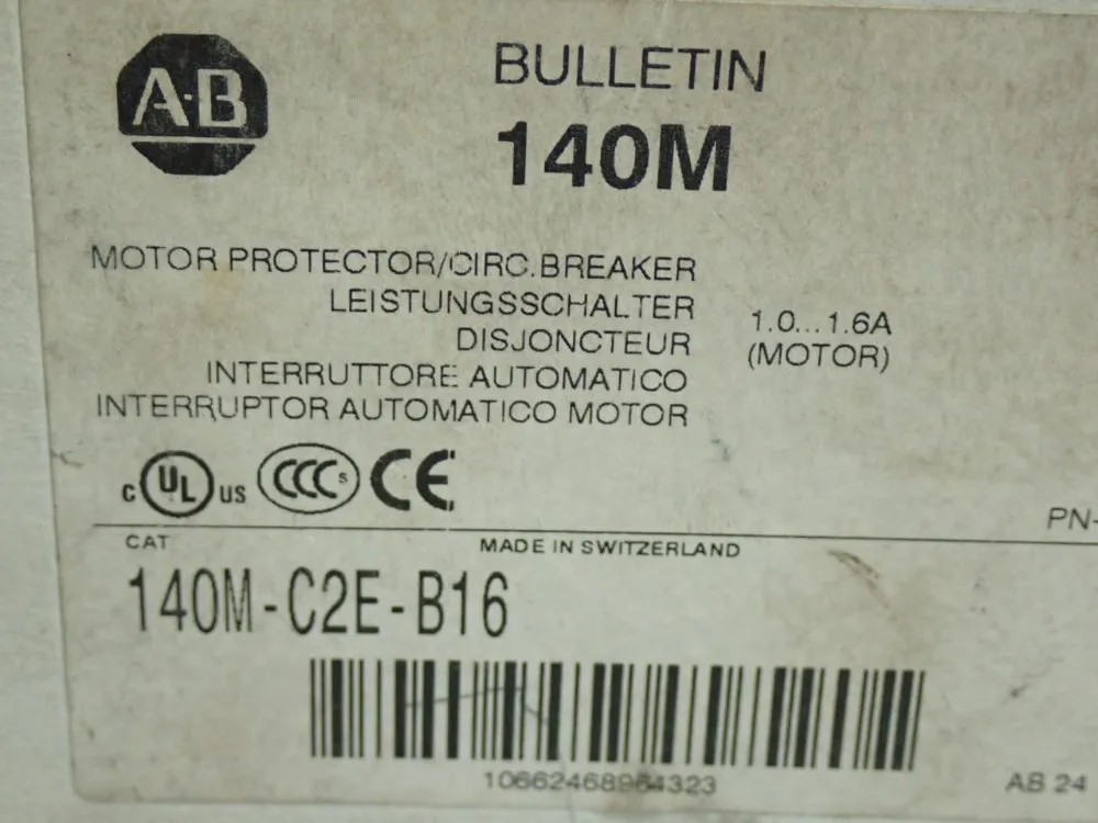 Allen Bradley Manual Motor Starter Circuit Breaker - 140m-c2e-b16