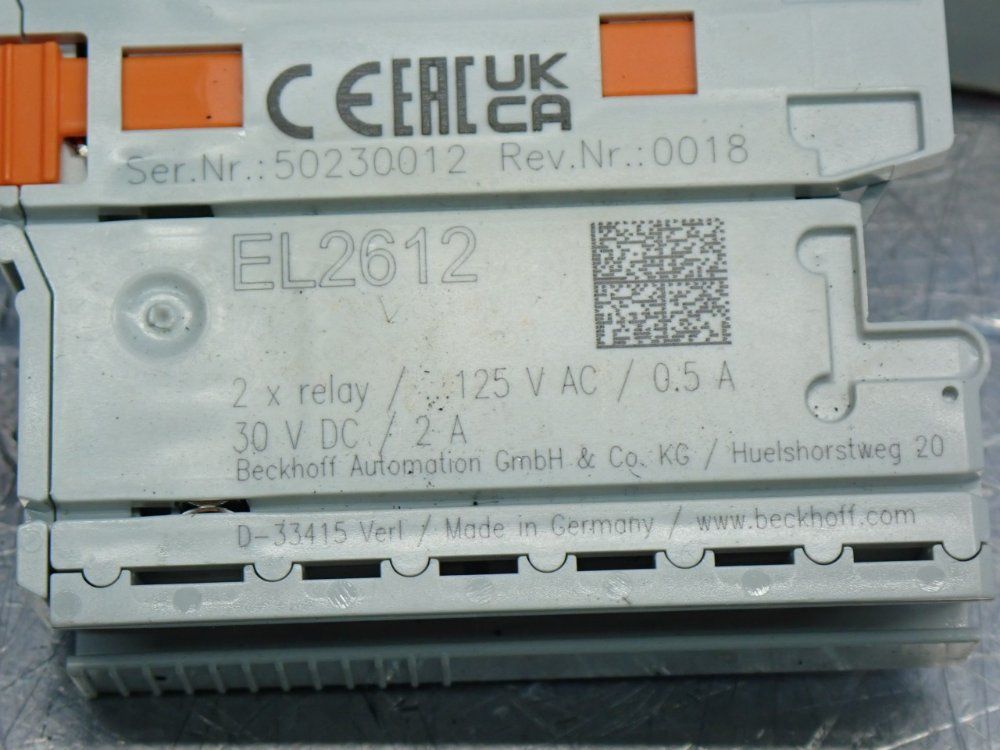 Beckhoff Ethercat 2-channel Relay Output Terminal - El2612
