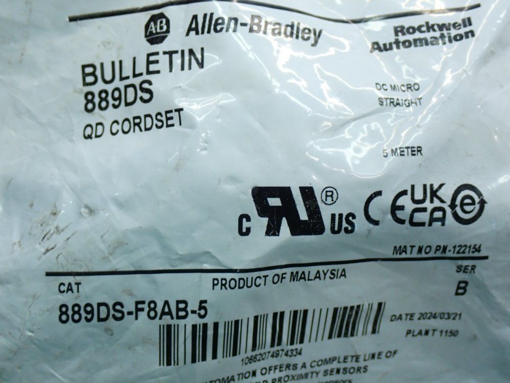 Allen Bradley Qd Micro Cordset - 889ds-f8ab-5