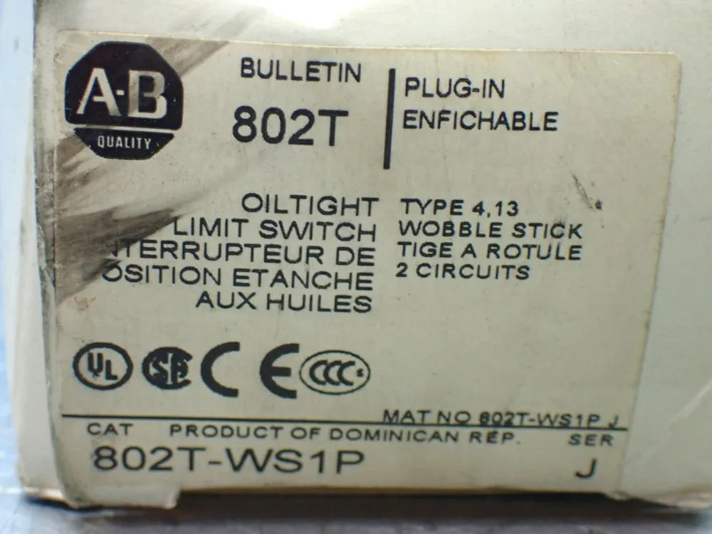 Allen-bradley Oiltight Limit Switch. Wobble Stick - 802t-ws1p