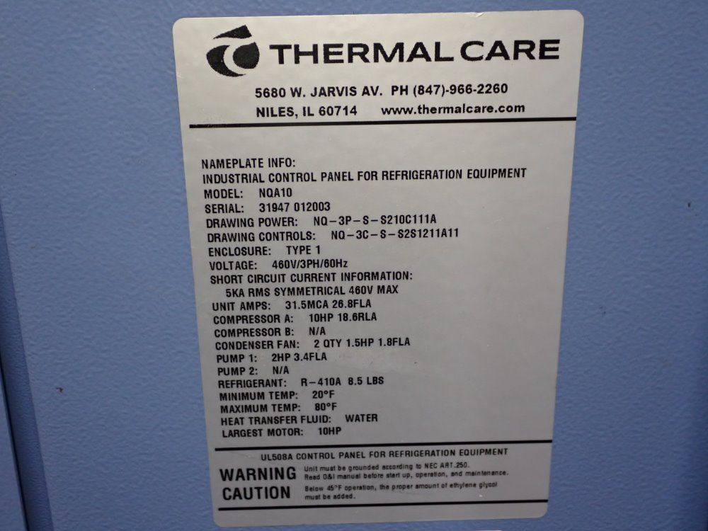 Thermal Care Chiller - Nqa10