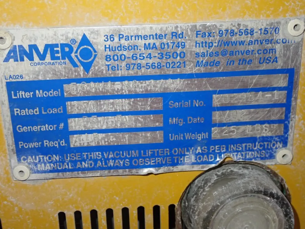 Anver 250 Lbs Vacuum Lift - E60m4-86-2/44