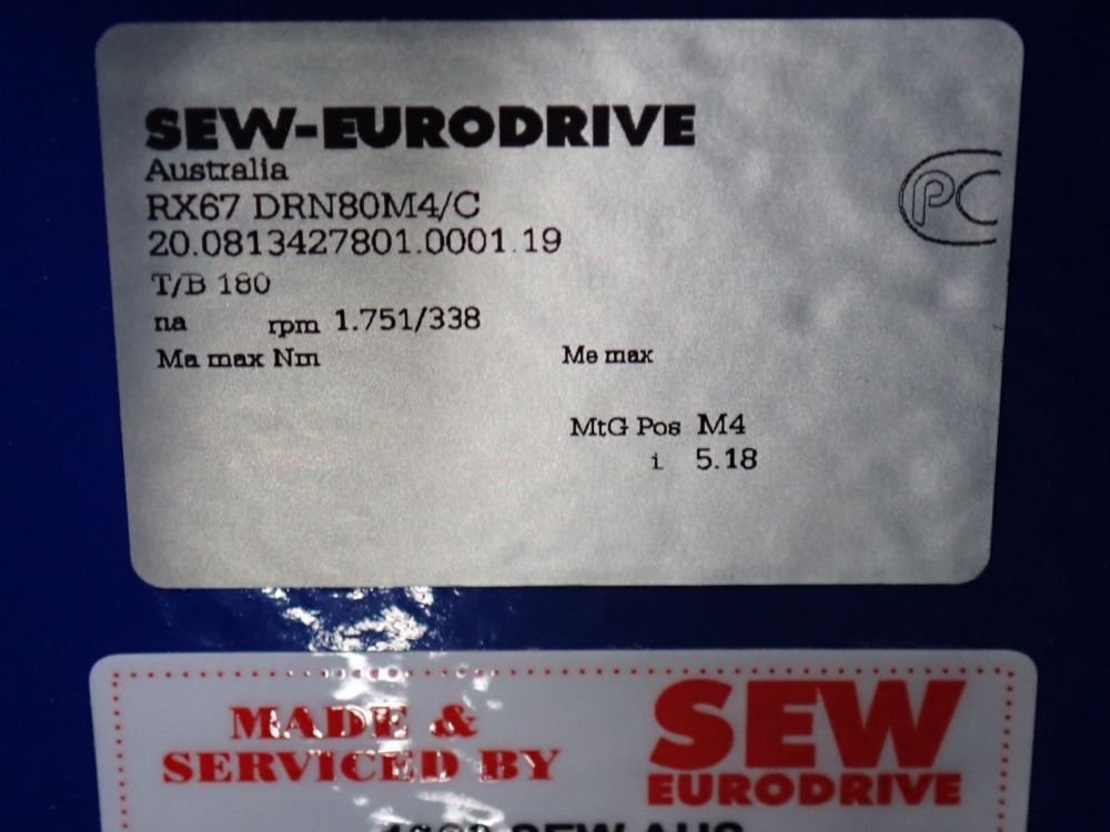 Sew .75 Kw Gear Drive - Rx67 Drn80m4/c