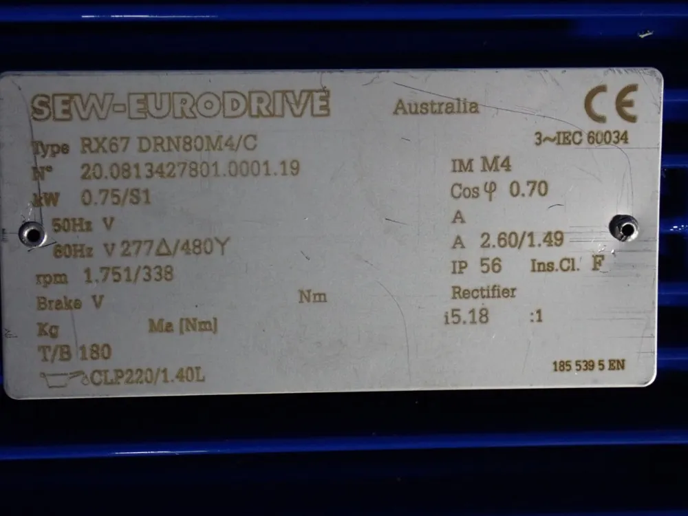 Sew .75 Kw Gear Drive - Rx67 Drn80m4/c