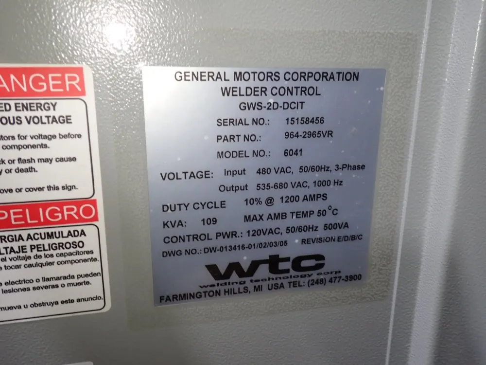 Welding Technology Corp Weld Control - 6041