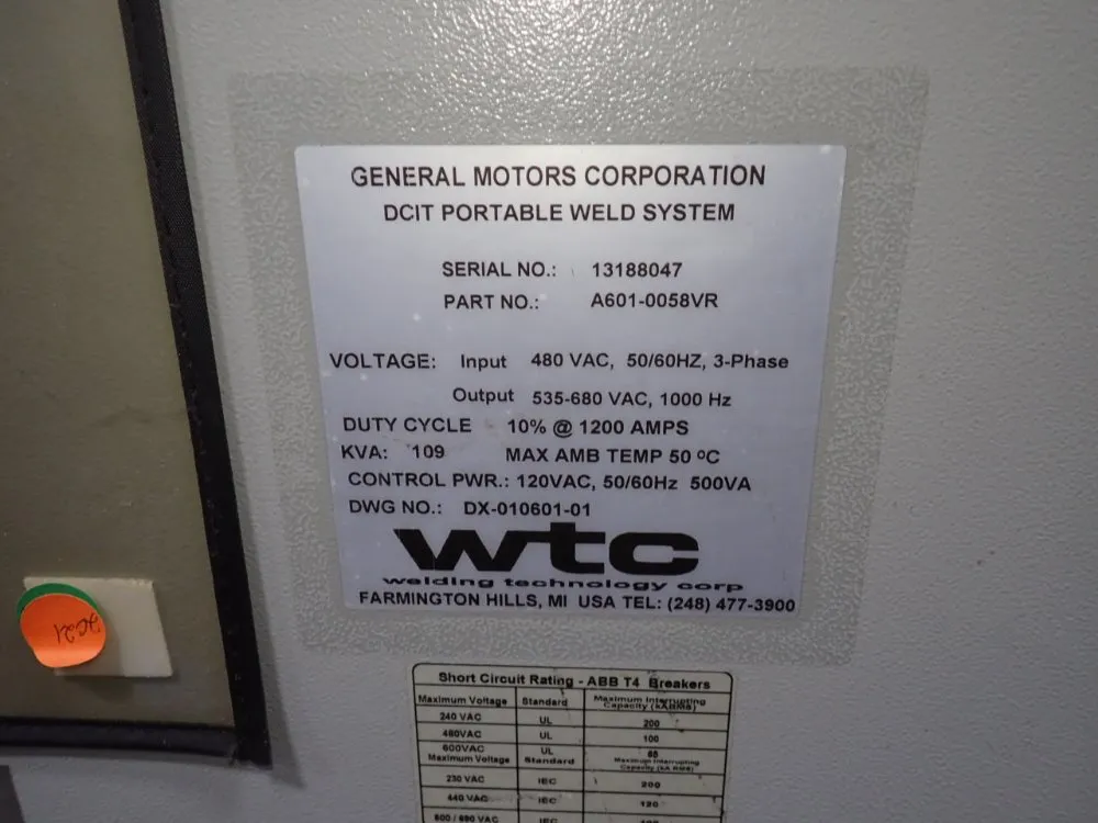 Welding Technology Corp Weld Control - 6041