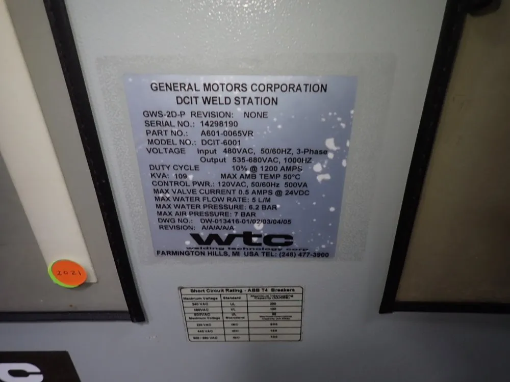 Welding Technology Corp Weld Control - 6041