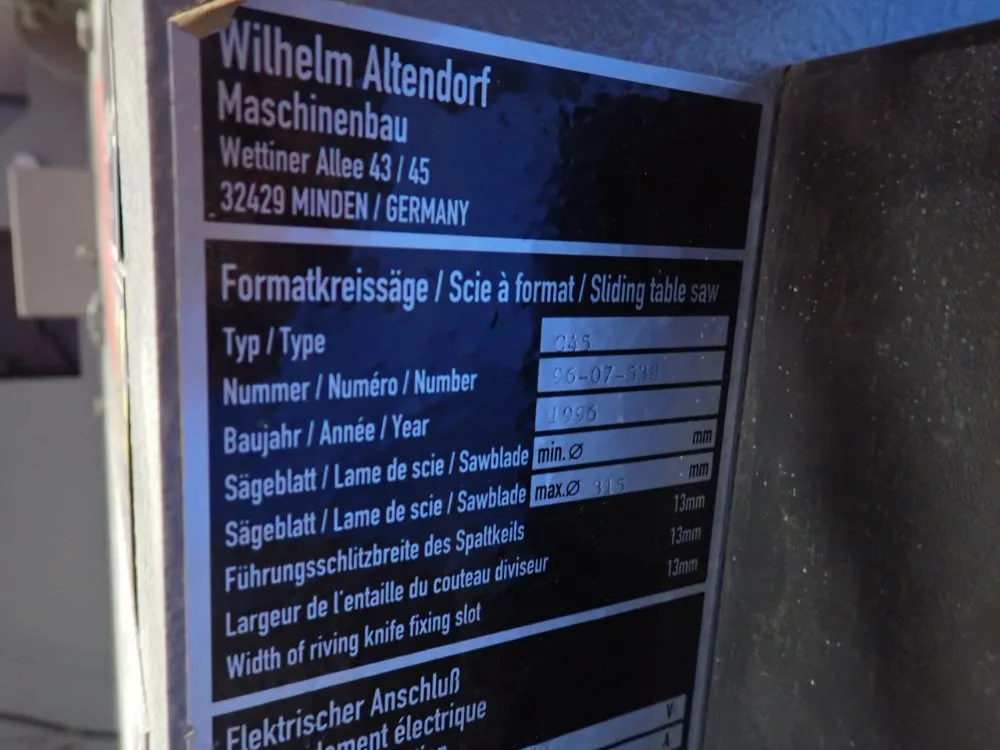 Altendorf 135" Sliding Table Saw - C45