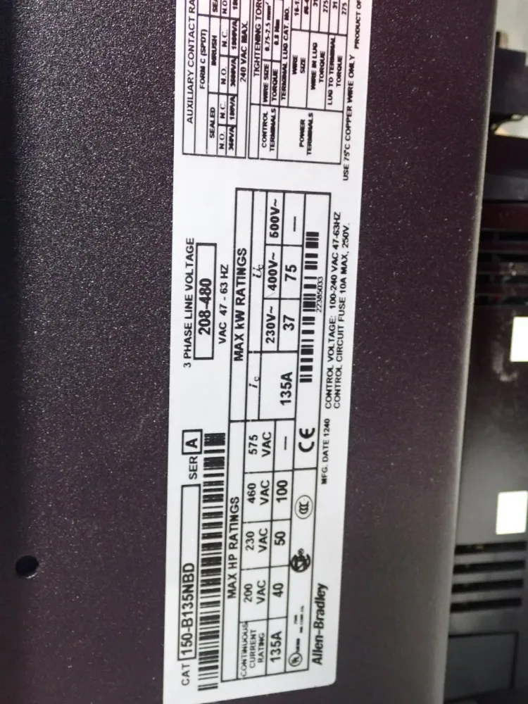 Allen Bradley Smart Motor Controller - 150-b135nbd