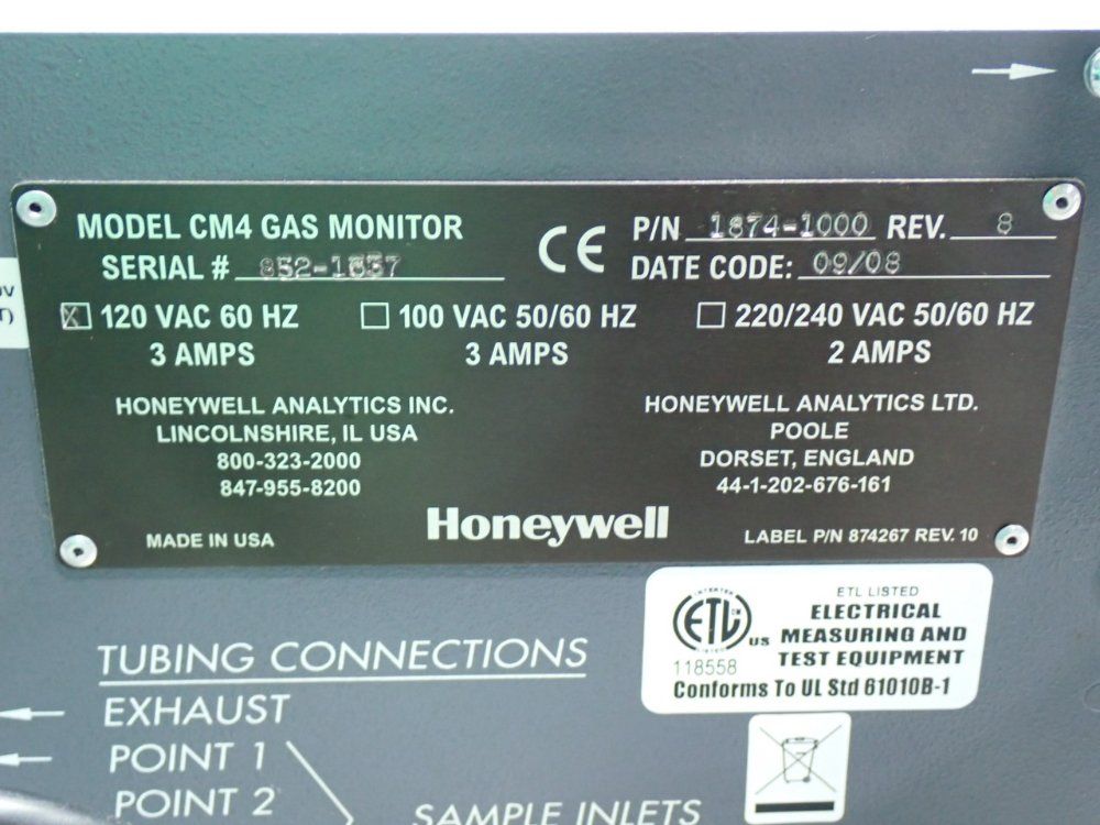 Honeywell Analytics Cm4 Toxic Gas Monitor Unit - 1874-1000