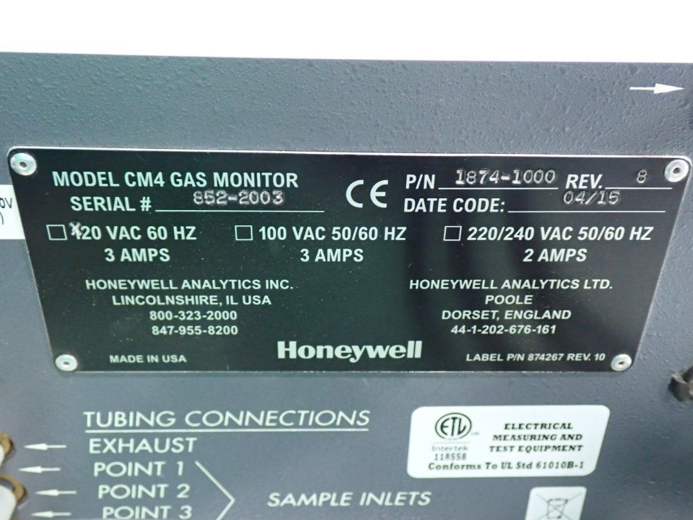 Honeywell Analytics Cm4 Toxic Gas Monitor - 1874-1000