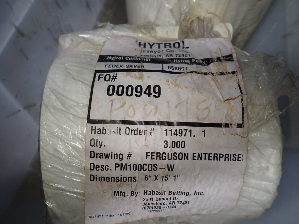 Hytrol 6" X 15' Belts - Pm100cos-w