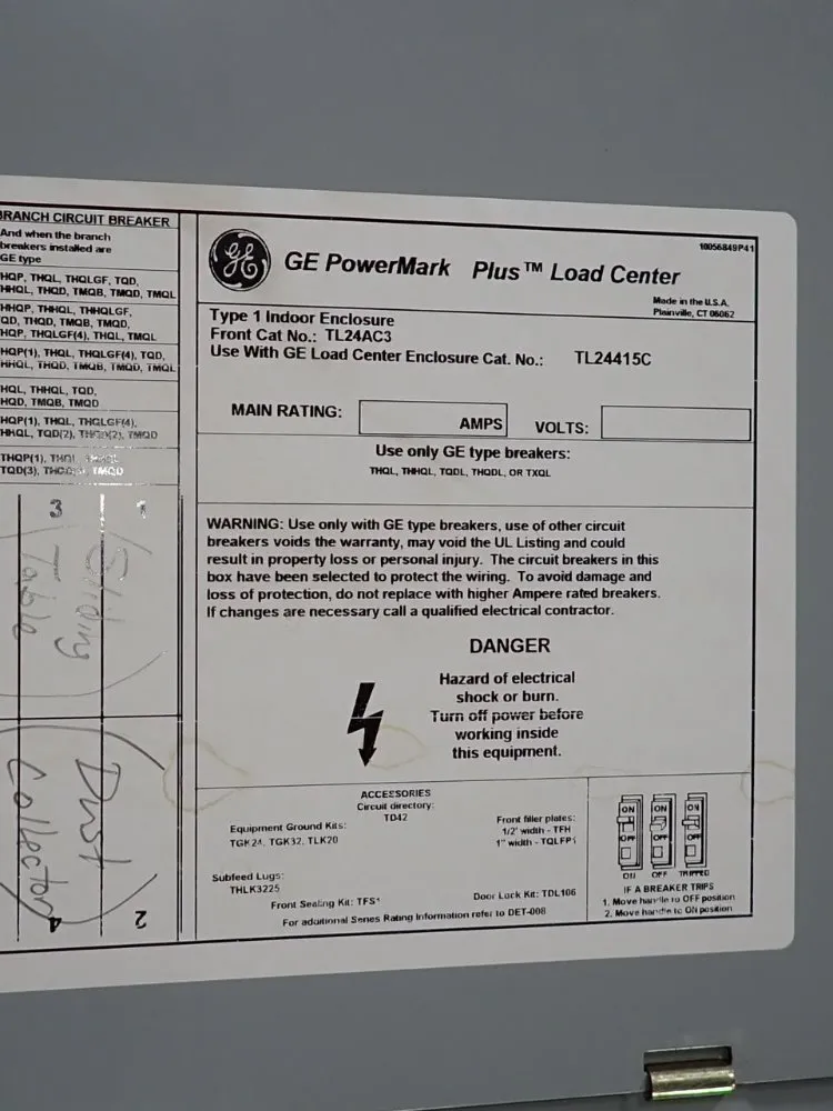 General Electric Load Center - Tl24ac3