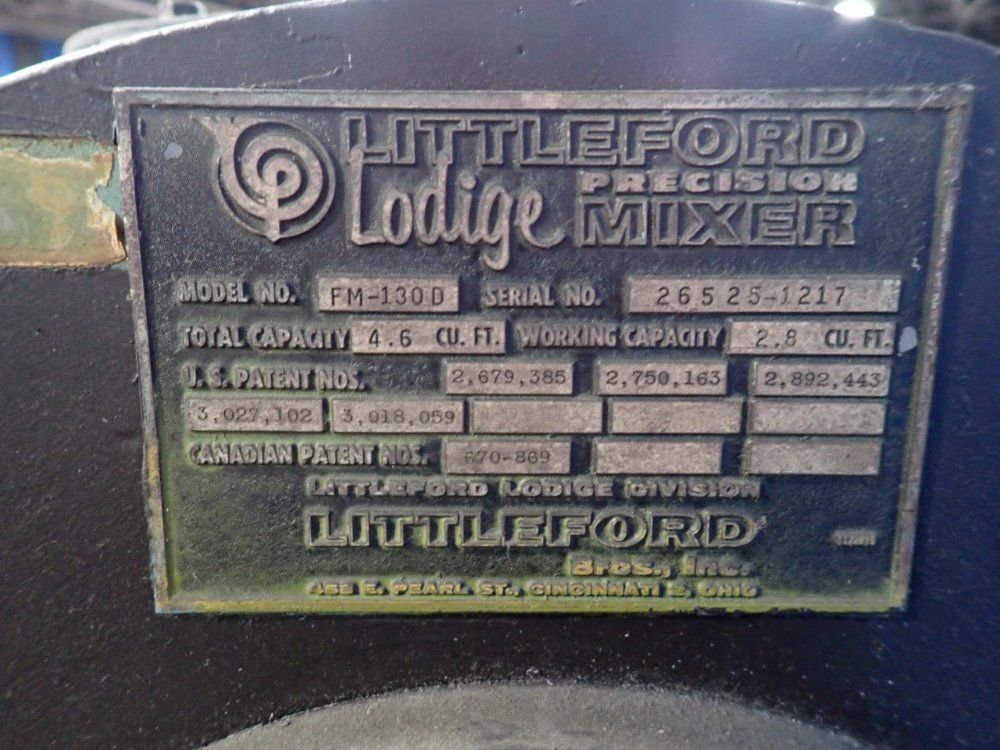 Littleford Lodgie 4.6 Cu Ft Precision Mixer - Fm-130d