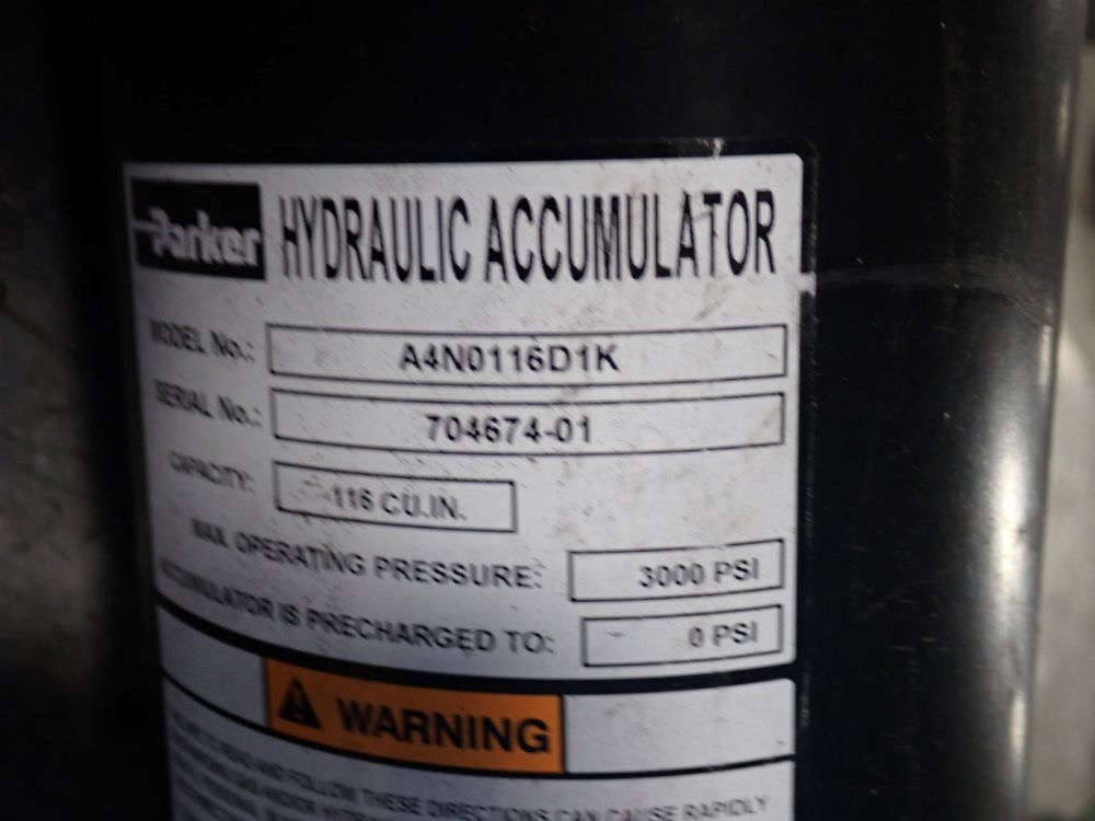 Parker 116 Cu In Hydraulic Accumulator - A4n0116d1k