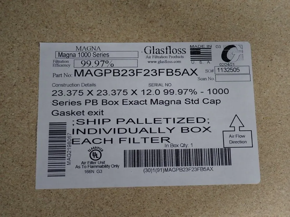 Glasfloss 23.375"x 23.375"x 12" Air Filter - Magna 1000 Series