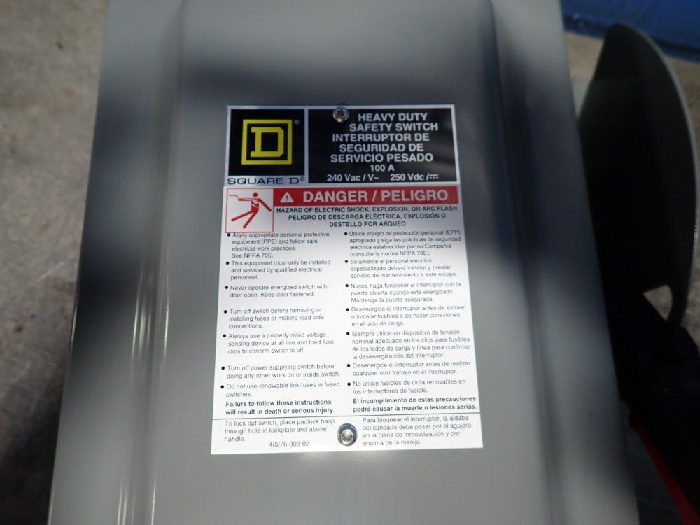 Square D 100a/250v Safety Switch - H323n