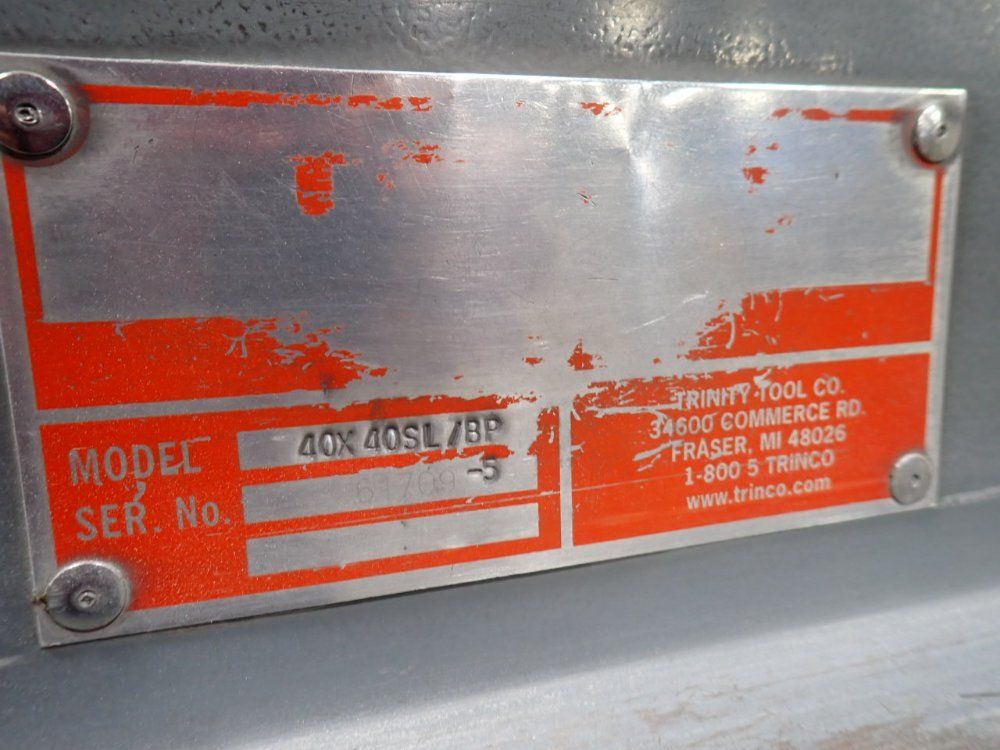 Trinity Tool Co. Blast Cabinet - 40x40sl/bp