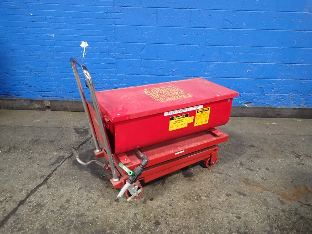 Justrite 15 Gal Safety Rinsew/lift Table