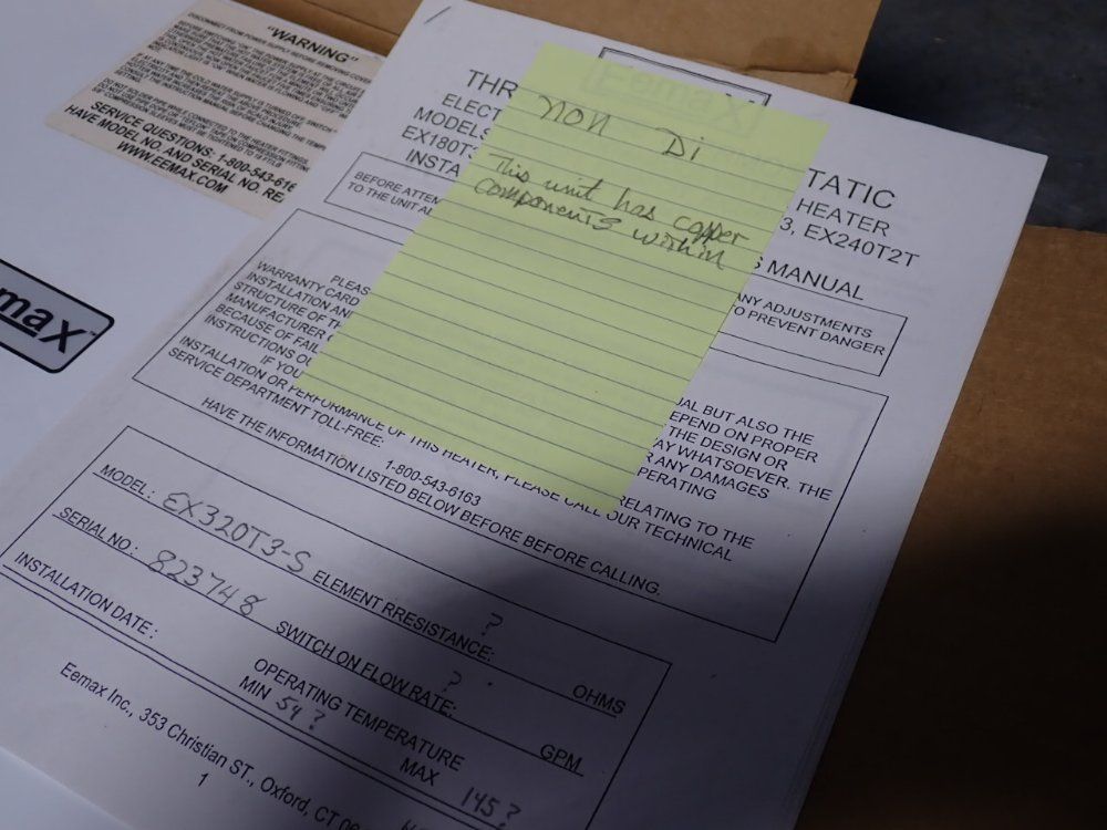 Eemax Inc 32 Kw Water Heater - Ex320t3-s