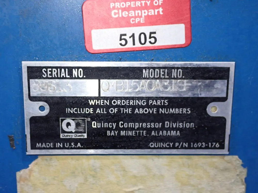 Quincy Air Compressor - Qmb15a0a31s