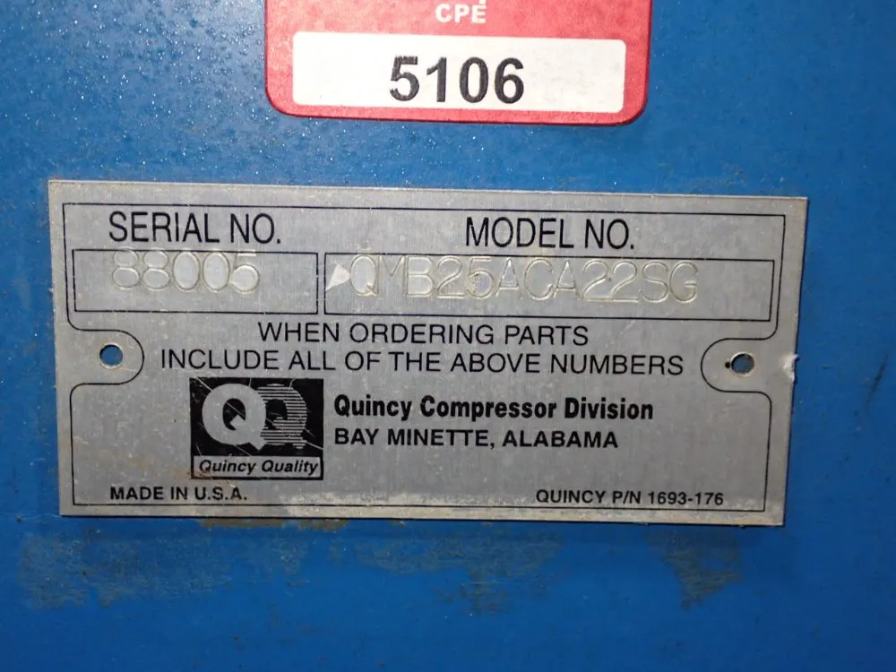 Quincy Air Compressor - Qmb25aca22sg