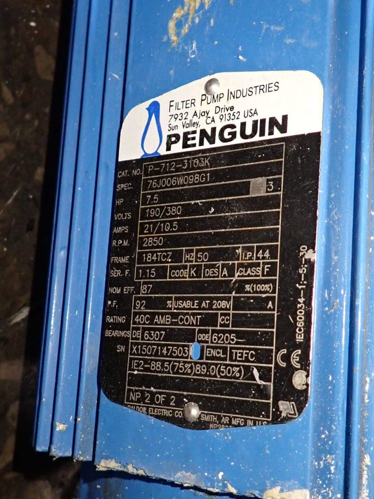 Filter Pump Industries 7.5 Hp Centrifugal Pump - P-71/2ak