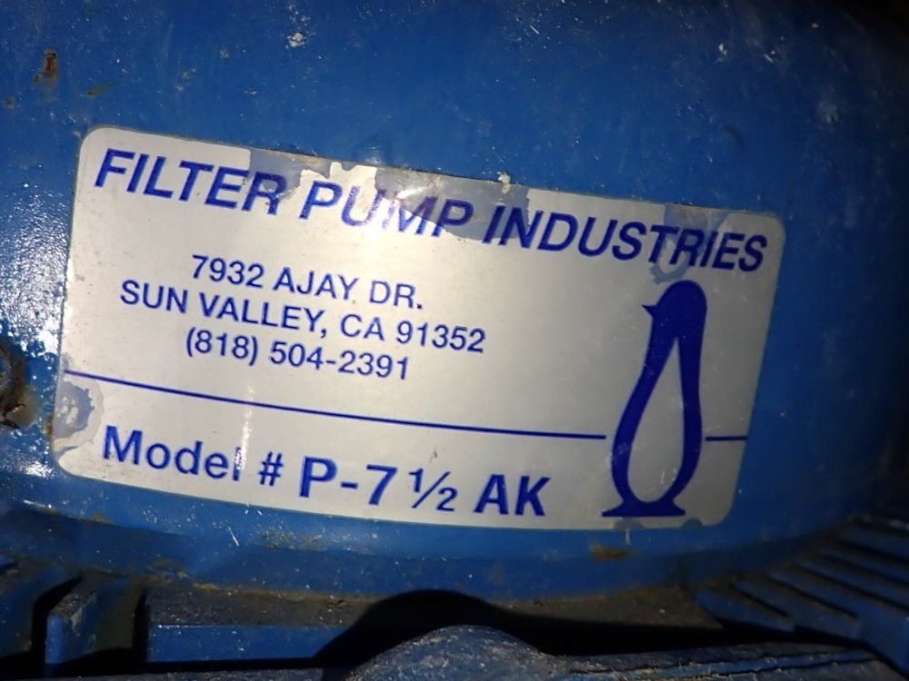 Filter Pump Industries 7.5 Hp Centrifugal Pump - P-71/2ak