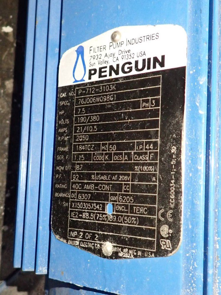 Filter Pump Industries 7.5 Hp Centrifugal Pump - P-71/2ak