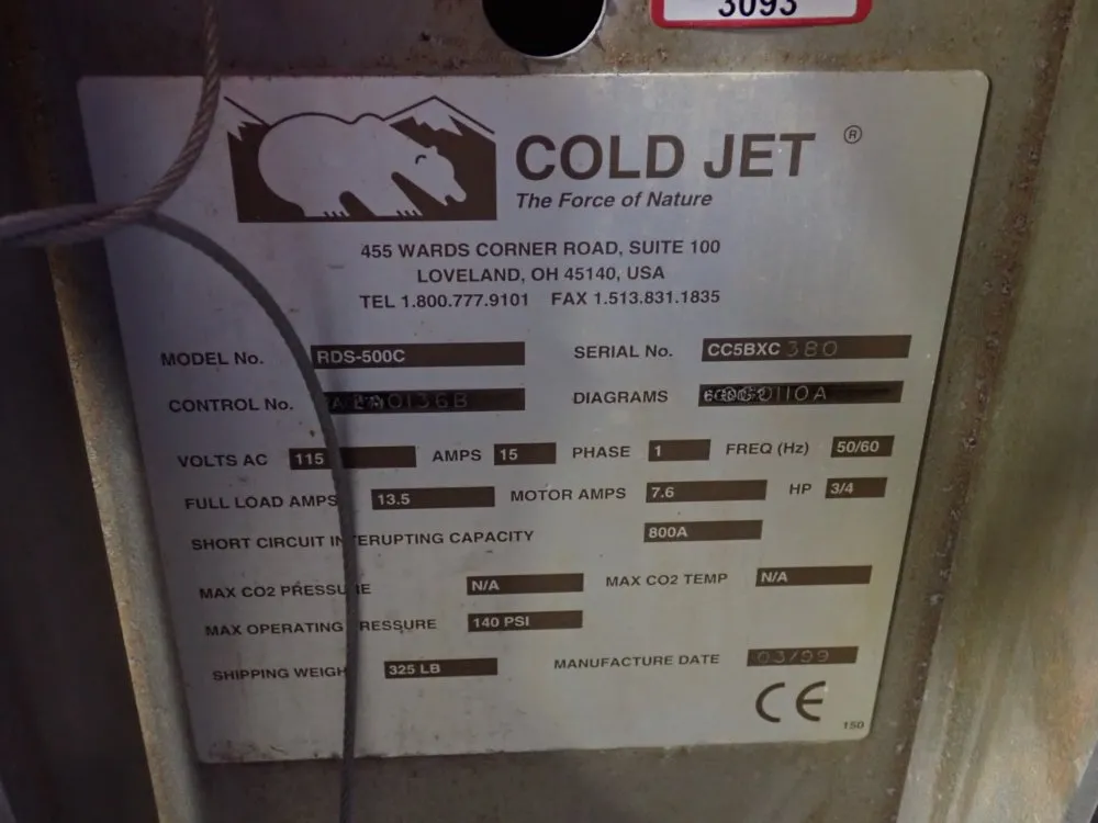 Cold Jet 0.75 Hp Dry Ice Blaster - Rds-500c