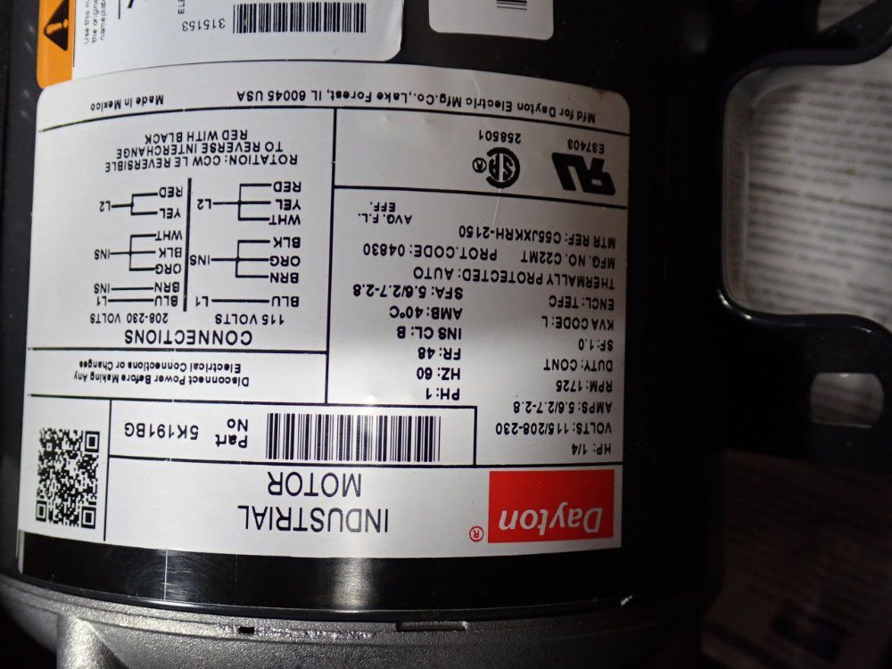 Dayton 1/4 Hp Motor - 5k191bg