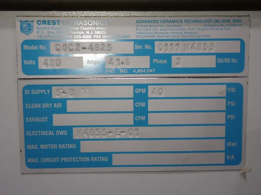 Crest Ultrasonincs 50" X 28" X 28" Ultrasonic Cleaner - C0c2-4825