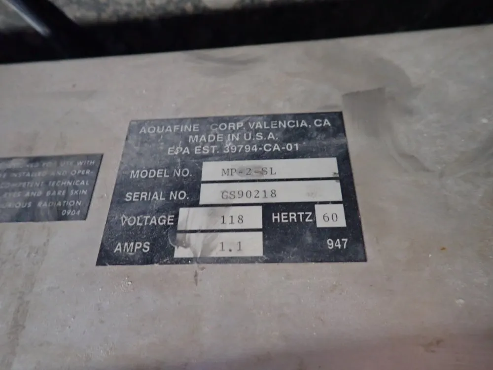 Aquafine Ultra Violet Disinfection Unit - Mp-2-sl