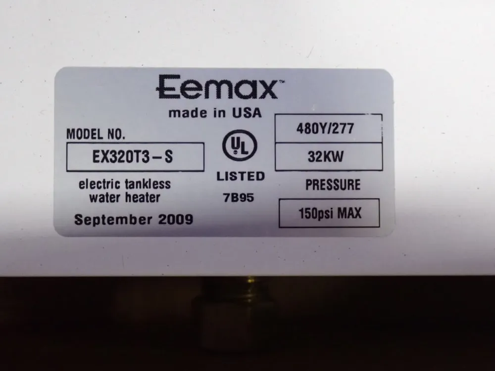 Eemax Electric Tankless Water Heater - Ex320t3-s