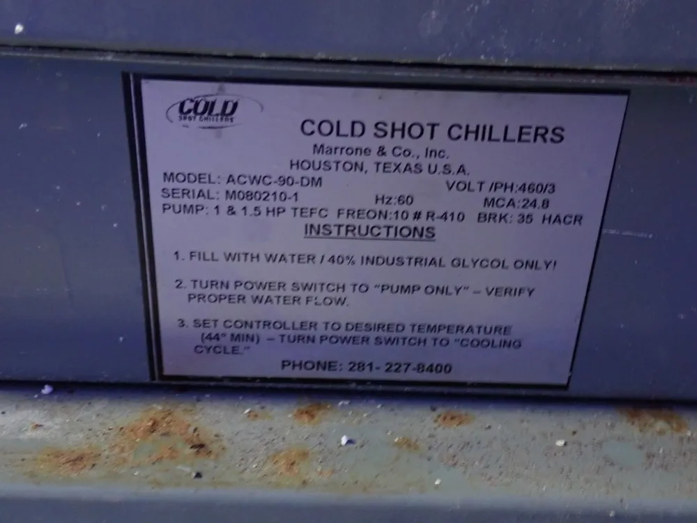 Marrone & Co Inc 1.5 Hp Cold Shot Chiller - Acwc-90-dm