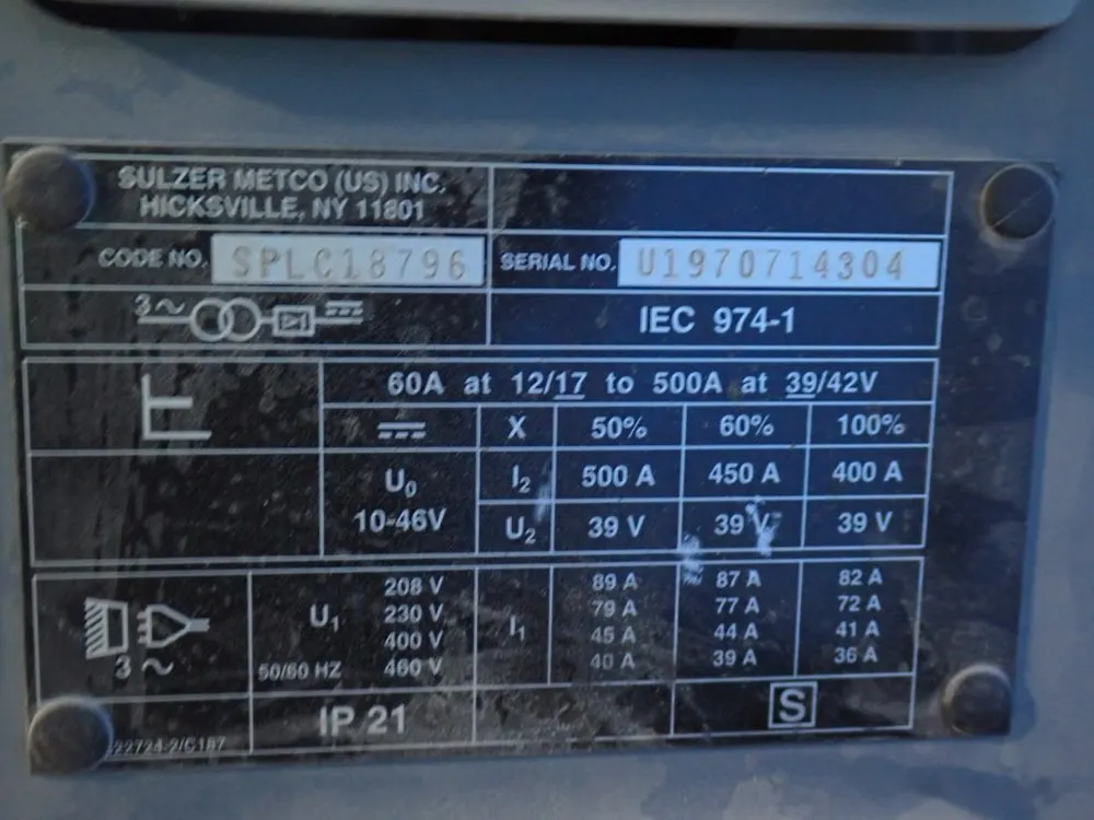 Sulzer Metco Thermal Spray System - 350ru