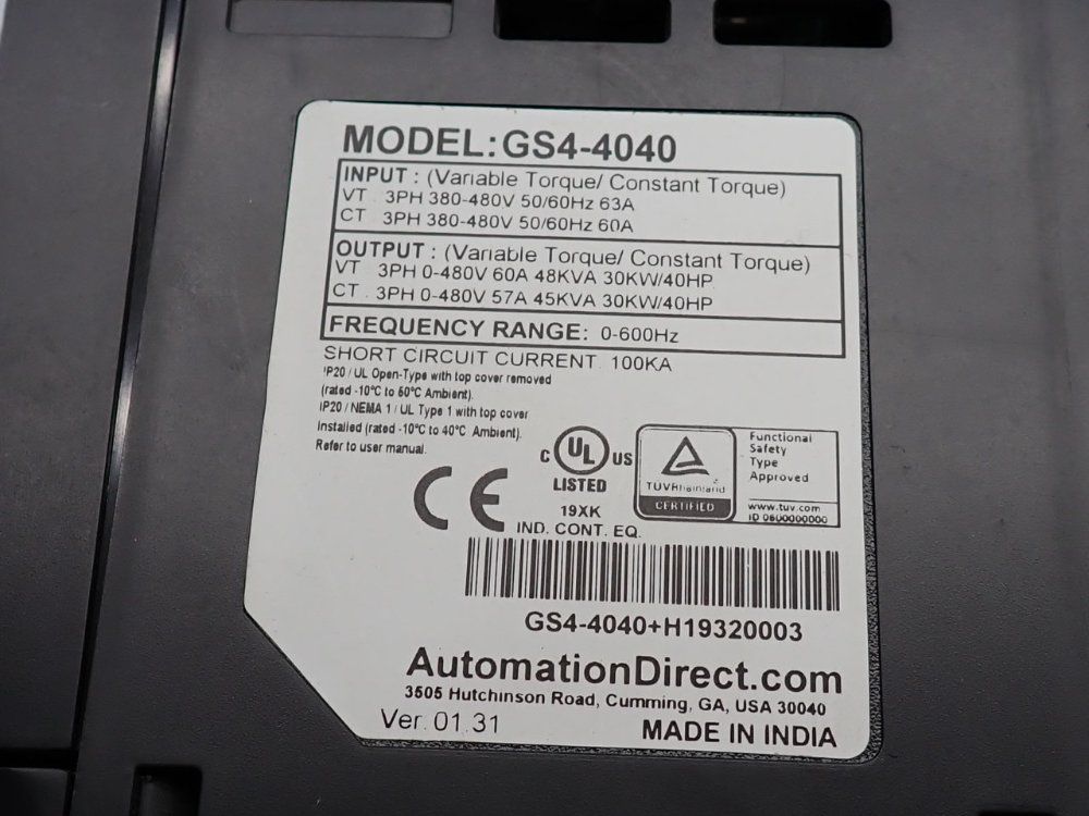 Automation Direct Ac Drive - Gs4-4040