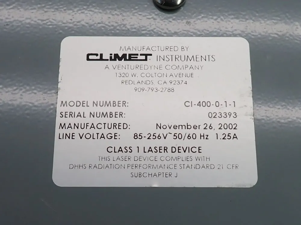 Climet Instruments Portable Laser Partical Counter - Ci-400-0-1-1